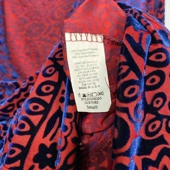 Honey Punch Sexy Cute Red & Blue Velvet Paisley Playsuit Romper - Picture 6 of 7